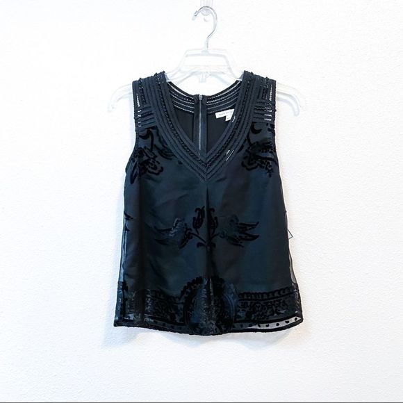 Anthro Meadow Rue Fanya Shell V Neck Tank Top XS - Picture 4 of 8